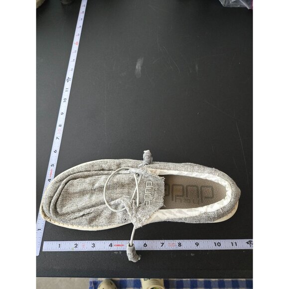 Hey Dude Mens Wally Linen Iron Loafer Slip On Shoes Size 9 Comfort Casual Light - Picture 8 of 15
